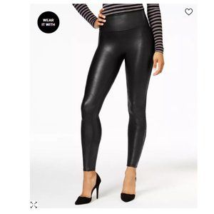 NEW Women's SPANX 2437 Black Faux Leather Leggings Size1X